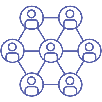 Icon showing a network of people