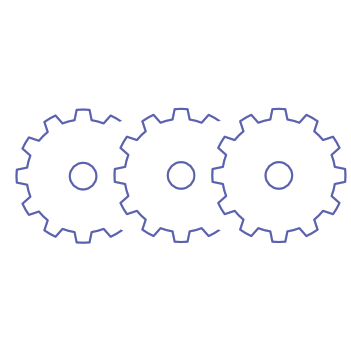 icon showing a set of three gears
